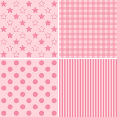 Set of four cute backgrounds