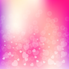 Abstract Glow Soft Hearts for Valentines Day Background Design. Vector