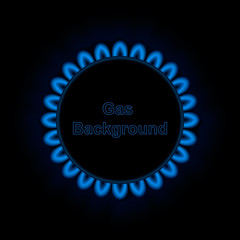 Background of gas flame on black, vector