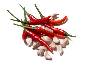 red chili or chilli cayenne pepper isolated on white background cutout
