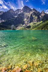 Pond in the middle of the mountains at summer © shaiith