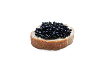 sandwich with black sturgeon caviar
