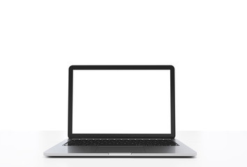 Laptop on the white background