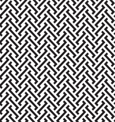 Geometric seamless pattern in east asian style. Lattice, Puzzle, labyrinth style traditional vector seamless pattern. Monochrome template pattern