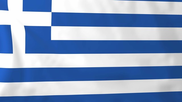 Flag of Greece, slow motion waving. Rendered using official design and colors.