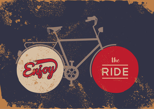 Fototapeta Bike concept vintage bicycle concept grunge poster