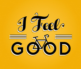 Bike concept bicycle retro poster feel good