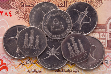 Different money of Arab Emirates Dirham