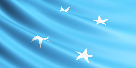 Flag of Federated States of Micronesia waving in the wind.