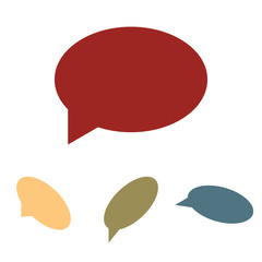 Speech bubble set. Isometric effect