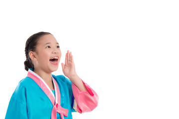 Asian girl in Korean Traditional Dress