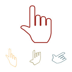 Hand icon pointer. vector set. Isometric effect