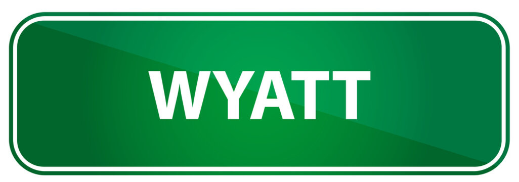 Popular boy name Wyatt on a green US traffic sign