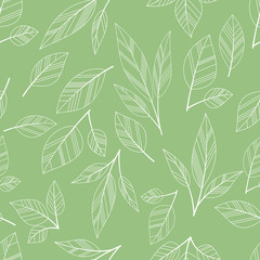 Fototapeta na wymiar green seamless leaves 