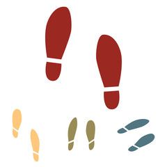 Imprint soles shoes icon  set. Isometric effect