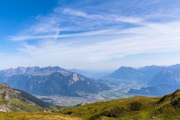 Fototapeta na wymiar Panorama view of Alps in eastern Switzerland