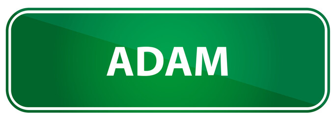Popular boy name Adam on a green US traffic sign