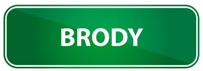 Popular boy name Brody on a green US traffic sign