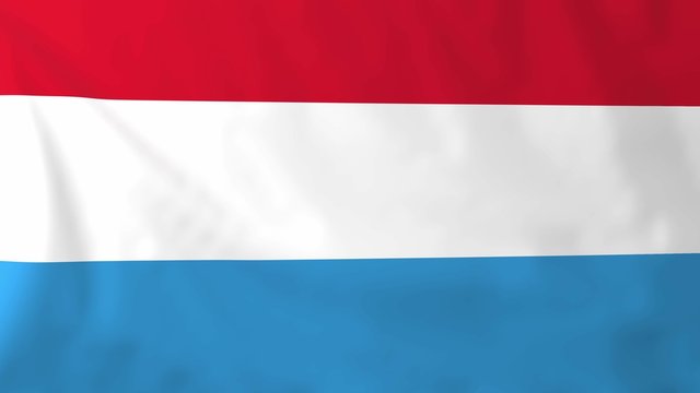 Flag of Luxembourg, slow motion waving. Rendered using official design and colors.