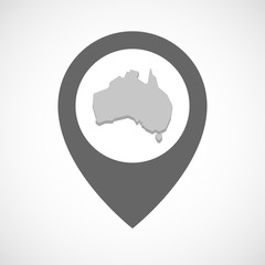 Isolated map marker with  a map of Australia