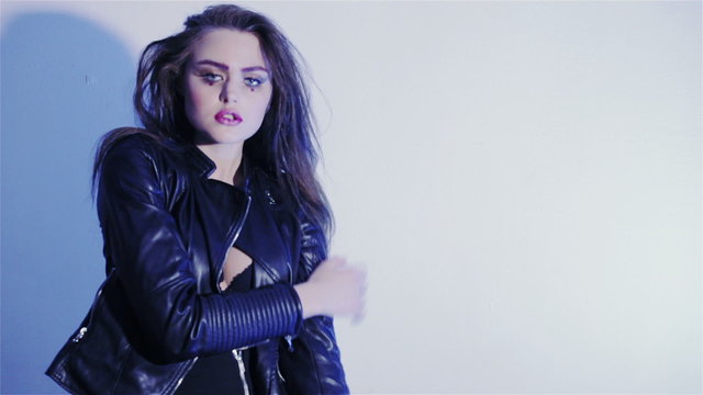 Girl in Leather Jacket 8c