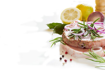 Ingredients for bbq on the white background