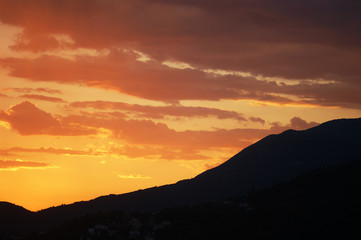 Orange sky at sunset