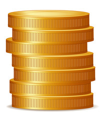 Golden Coins Stack. Vector Illustration