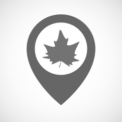 Isolated map marker with an autumn leaf tree