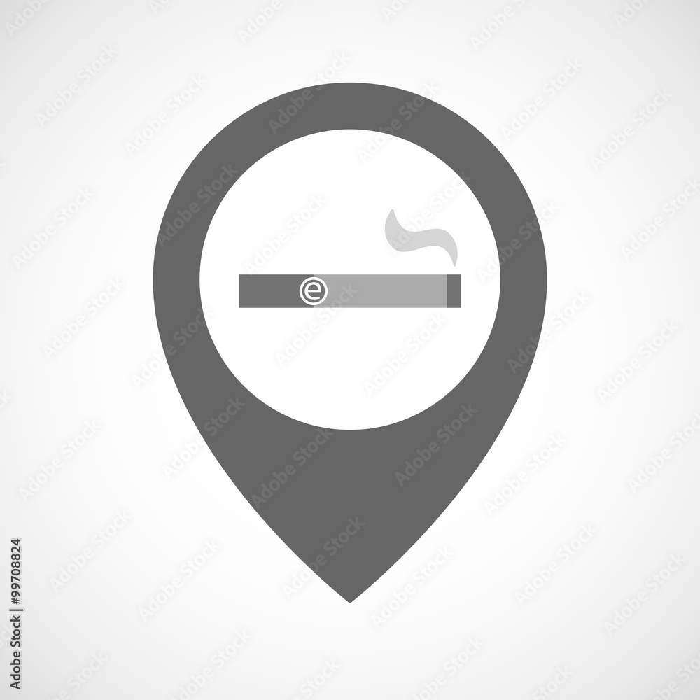 Poster Isolated map marker with an electronic cigarette