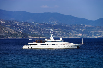 Fototapeta na wymiar Beautiful boats on Mediterranean sea near Nice
