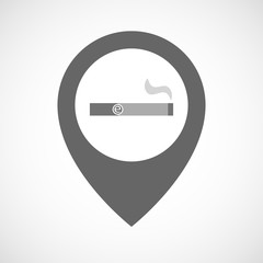 Isolated map marker with an electronic cigarette