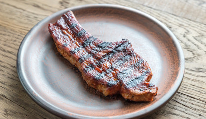 Portion of grilled pork ribs