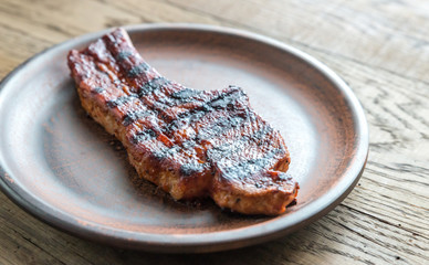 Portion of grilled pork ribs