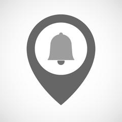 Isolated map marker with a bell