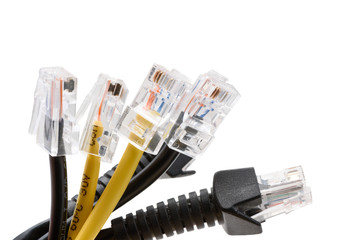 Black and Yellow Network Cables