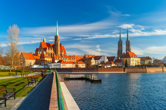 Fototapeta Cathedral Island in the morning, Wroclaw, Poland