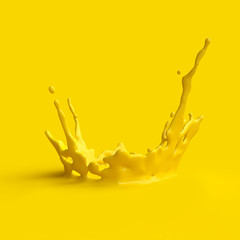 Splashes paint or colored liquid.