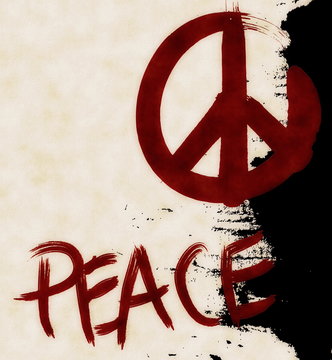 vintage grunge peace sign wall background, texture