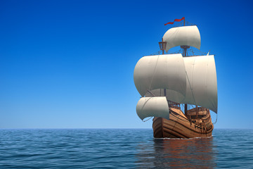 Caravel In The Ocean