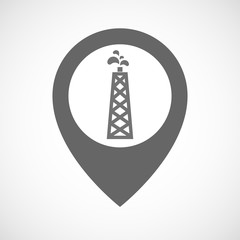Isolated map marker with an oil tower