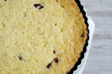 Curd pie with berries