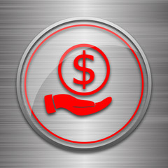 Money in hand icon