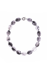 necklace with beads and  stones on a white background