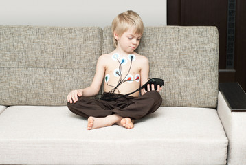 Medical examination of heart of the child
