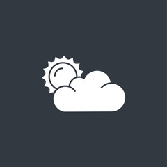 Flat sun and cloud weather web icon