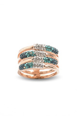 gold ring with an ornament on a white background