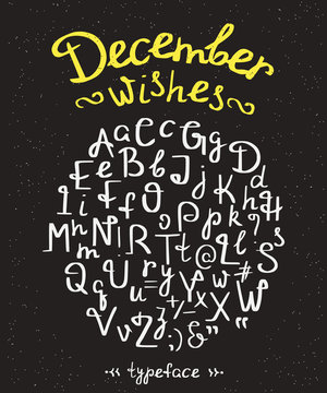 December wishes handwritten font with swirls