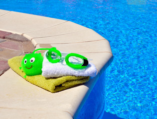 Bath towels, glasses and smile