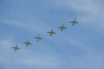 Fototapeta na wymiar Group of airplanes